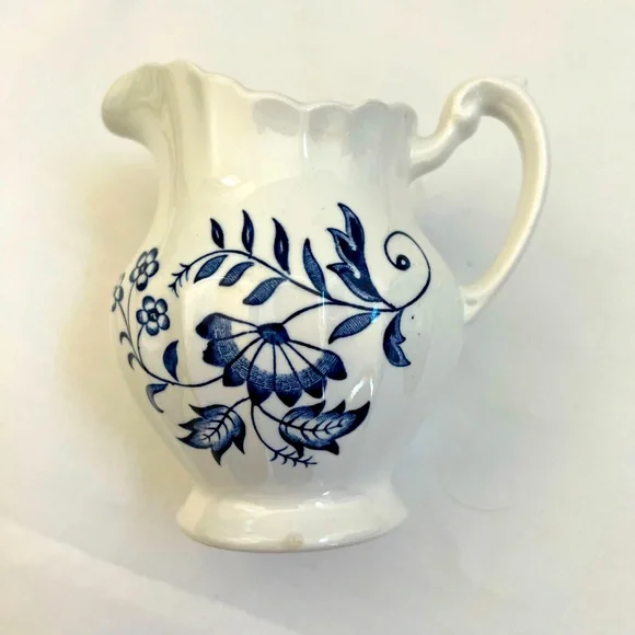 J & G Meakin LEGATO Creamer AND Sugar Bowl With Top Classic White & Blue England - Picture 8 of 15